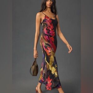 NWT Anthropologie Conditions Apply Eva Slip Midi Floral Dress, Size Small